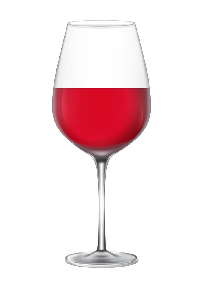 Wine glasses with red wine. Vector illustration of wine glasses isolated on white background
