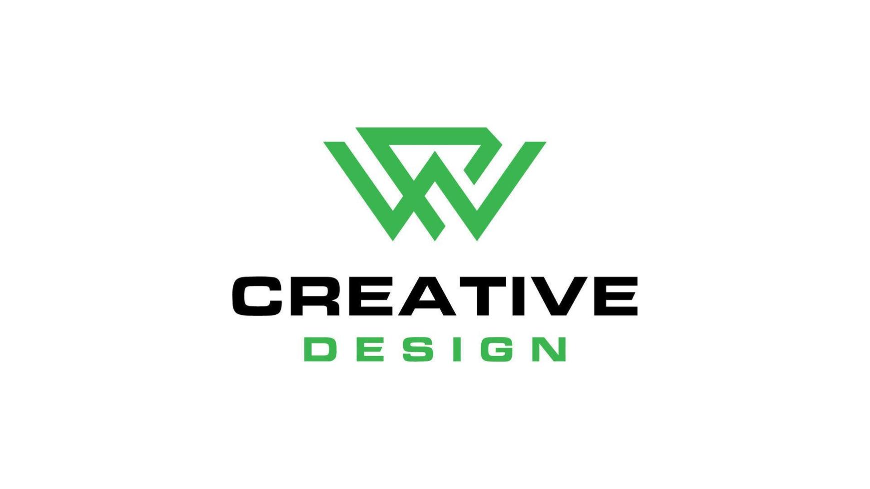 W and P letter logo design template vector