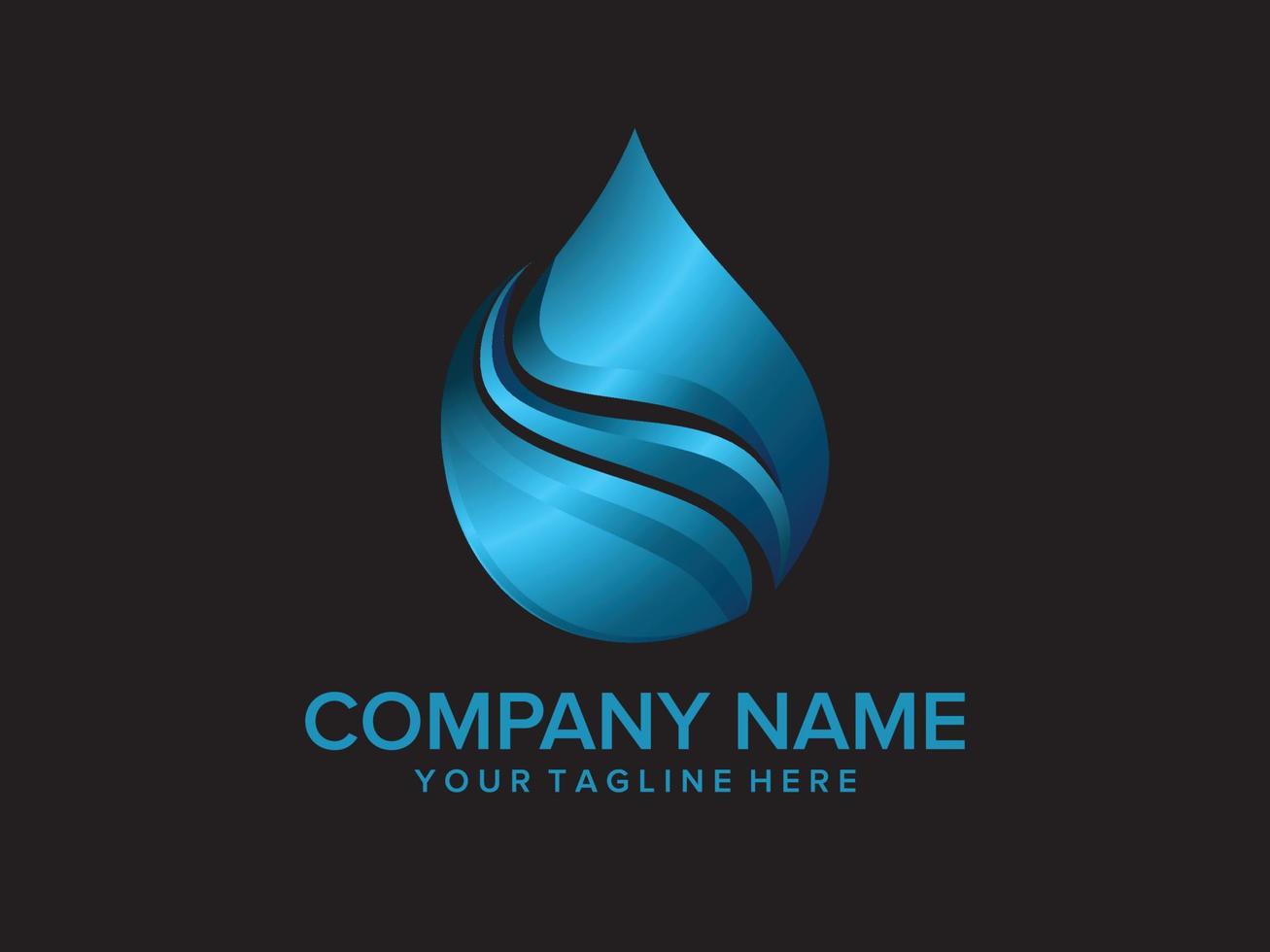 logo de agua con color degradado vector