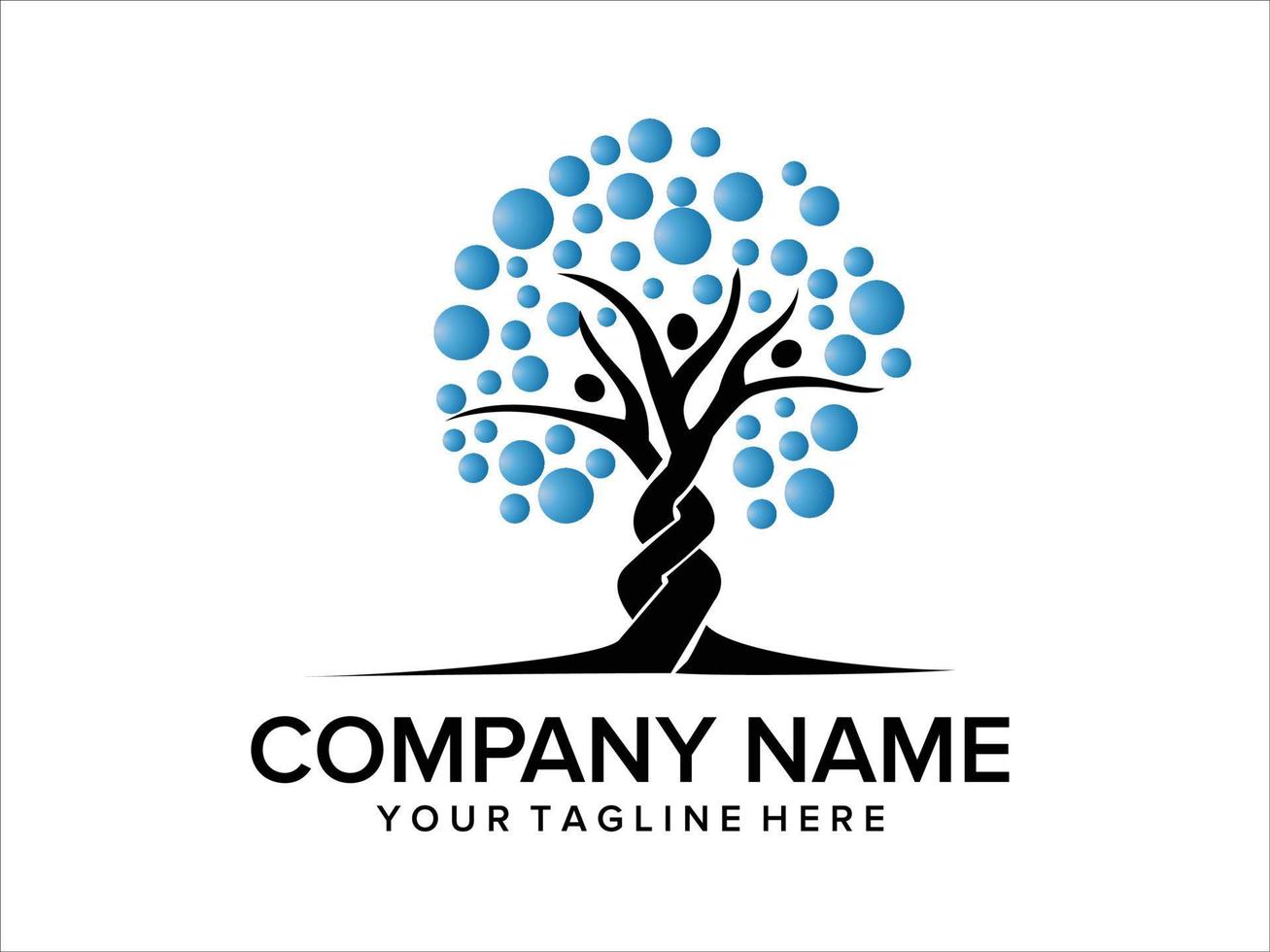 tree logo symbolizes teamwork and success vector