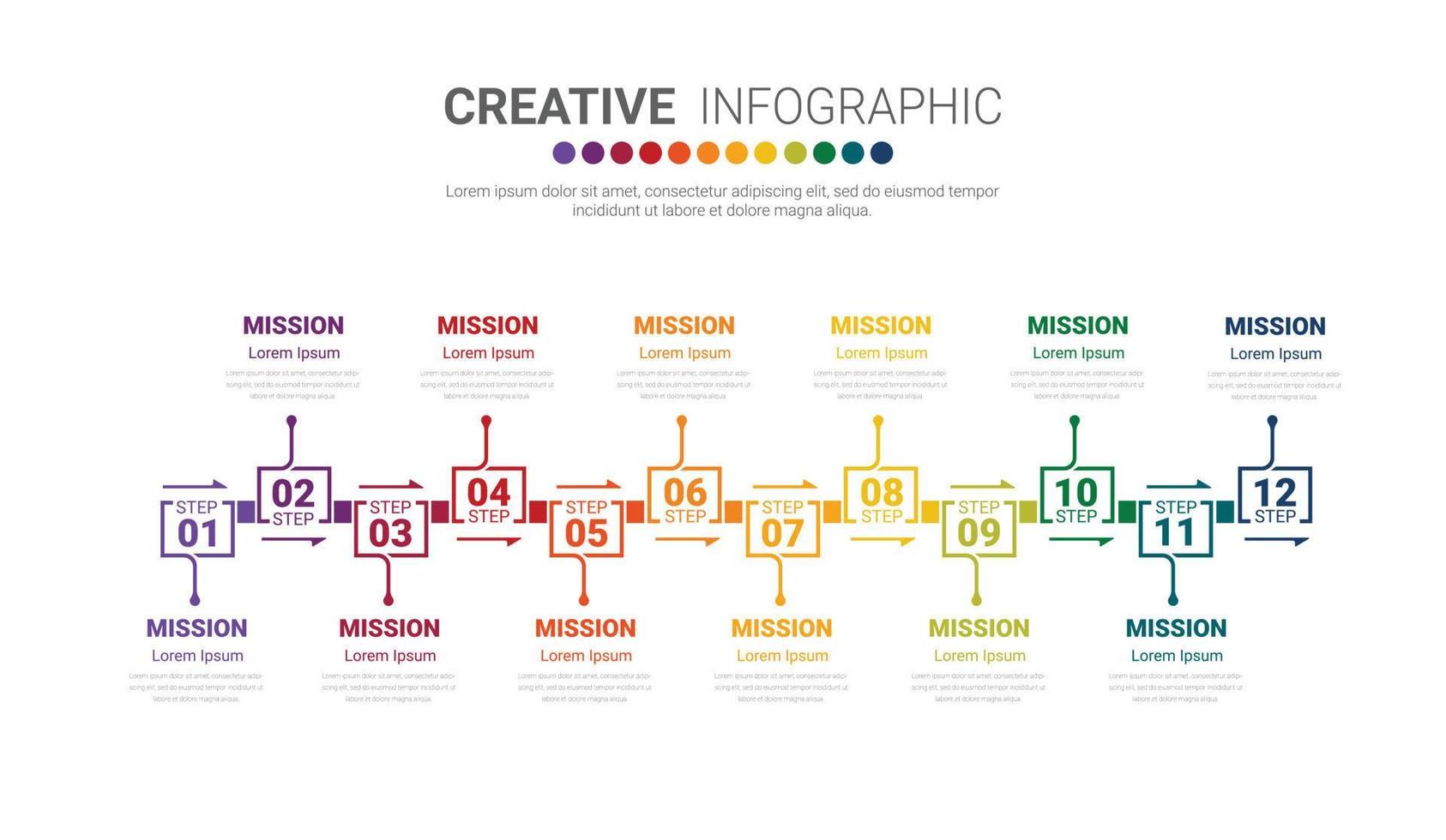 Timeline business for 12 months vector