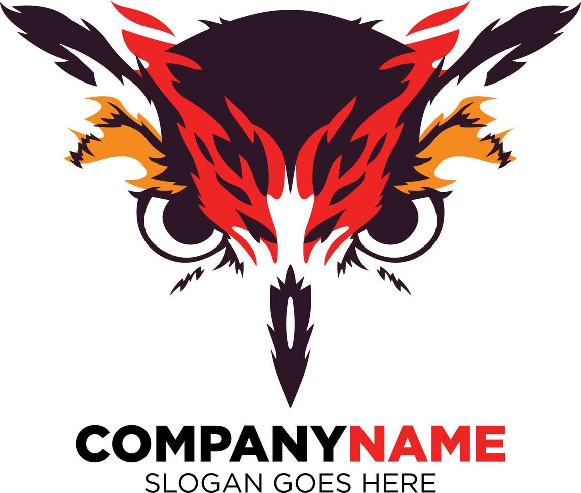 Owl head Logo template vector