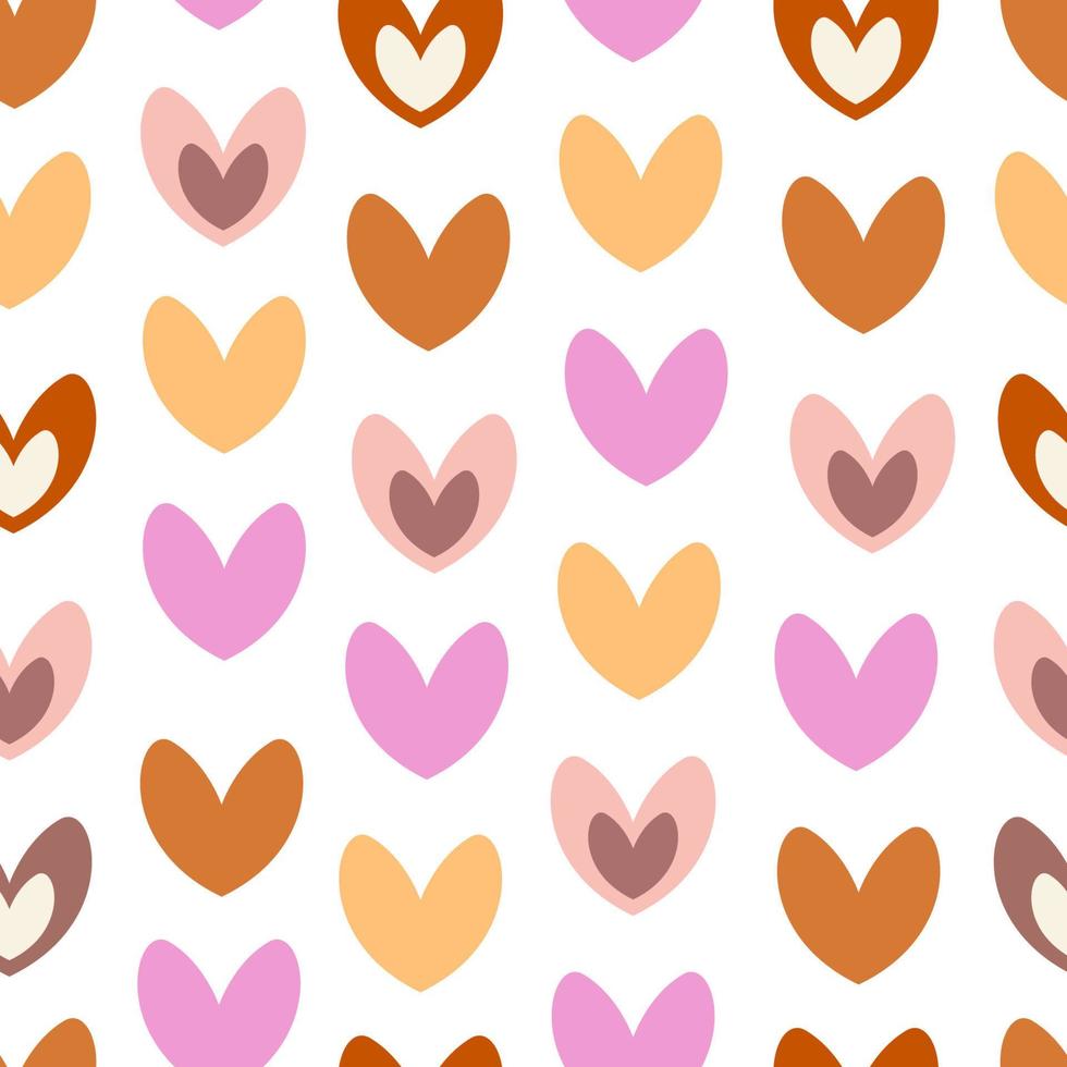 Seamless pattern of hearts vector