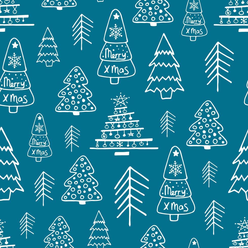 Doodle christmas vector pattern