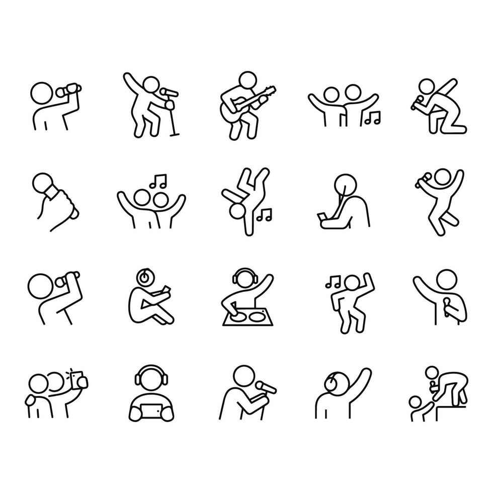 music and dance icons vector design