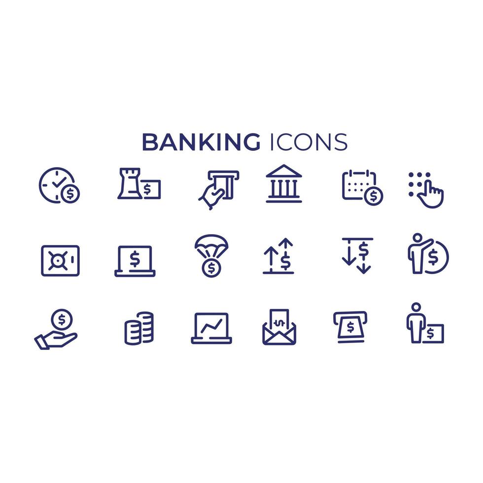 diseño de vectores de iconos bancarios