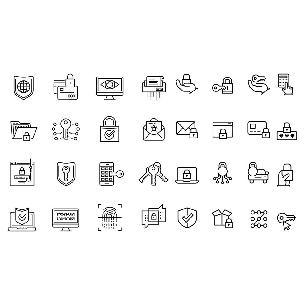 diseño de vectores de iconos de seguridad