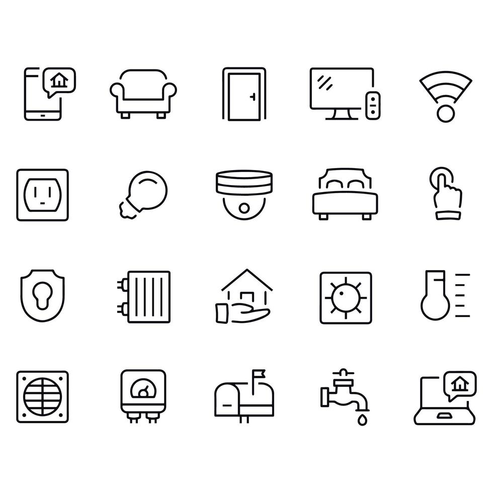 diseño de vectores de iconos de automatización del hogar