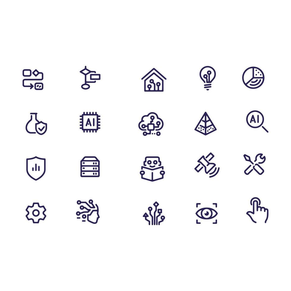 Artificial Intelligence icons vector design