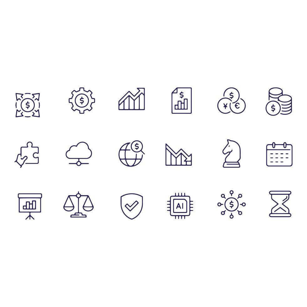 business consulting icons vector design