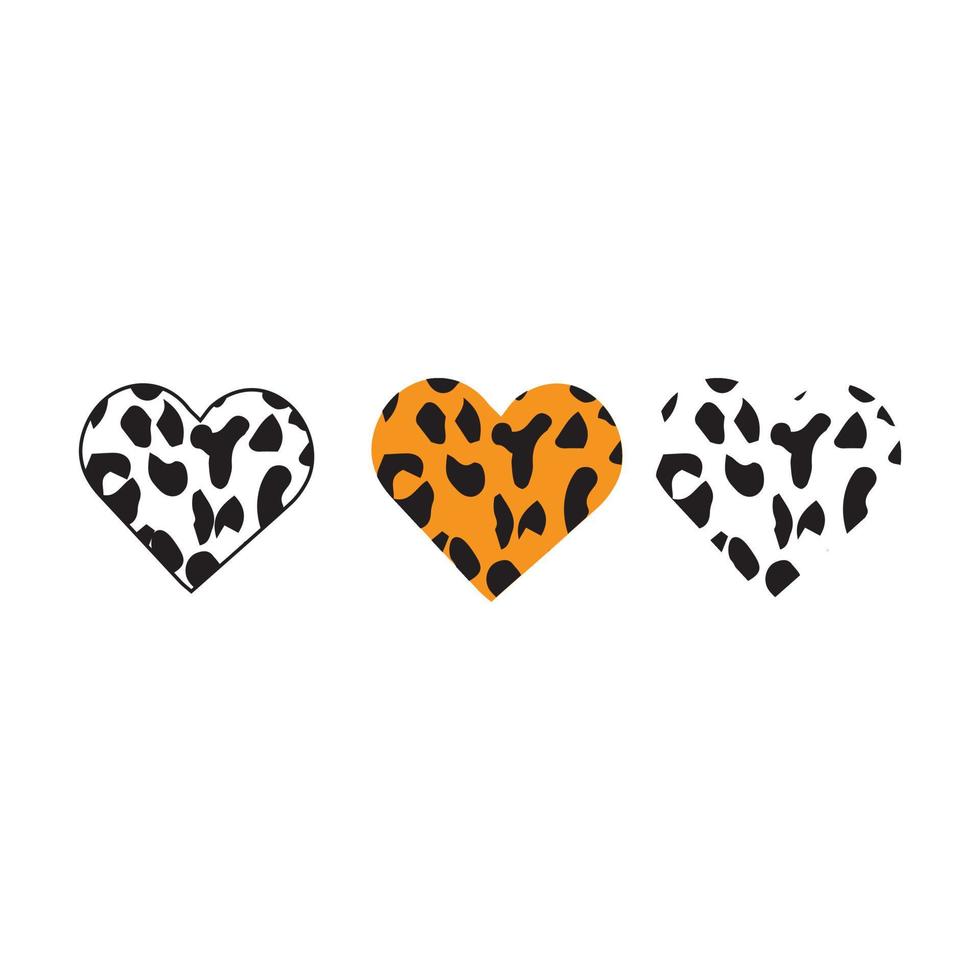 leopard heart vector design