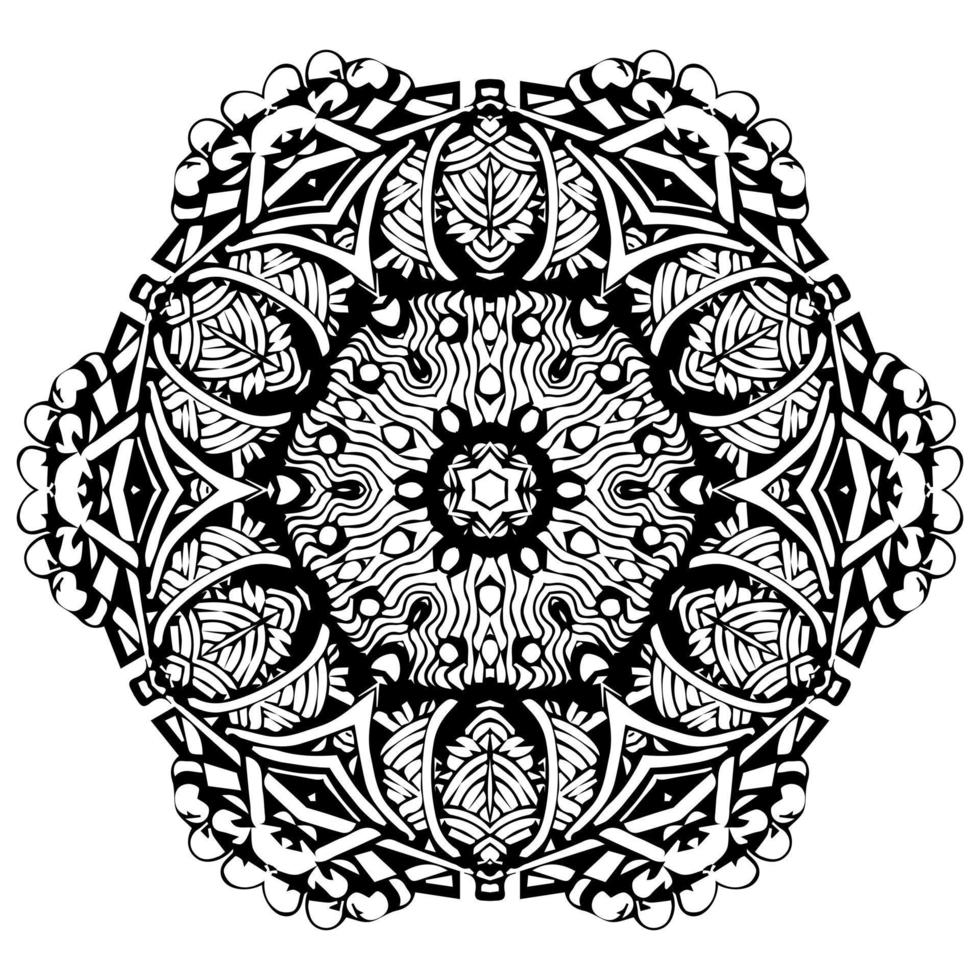 patrón abstracto mandala blanco y negro vector