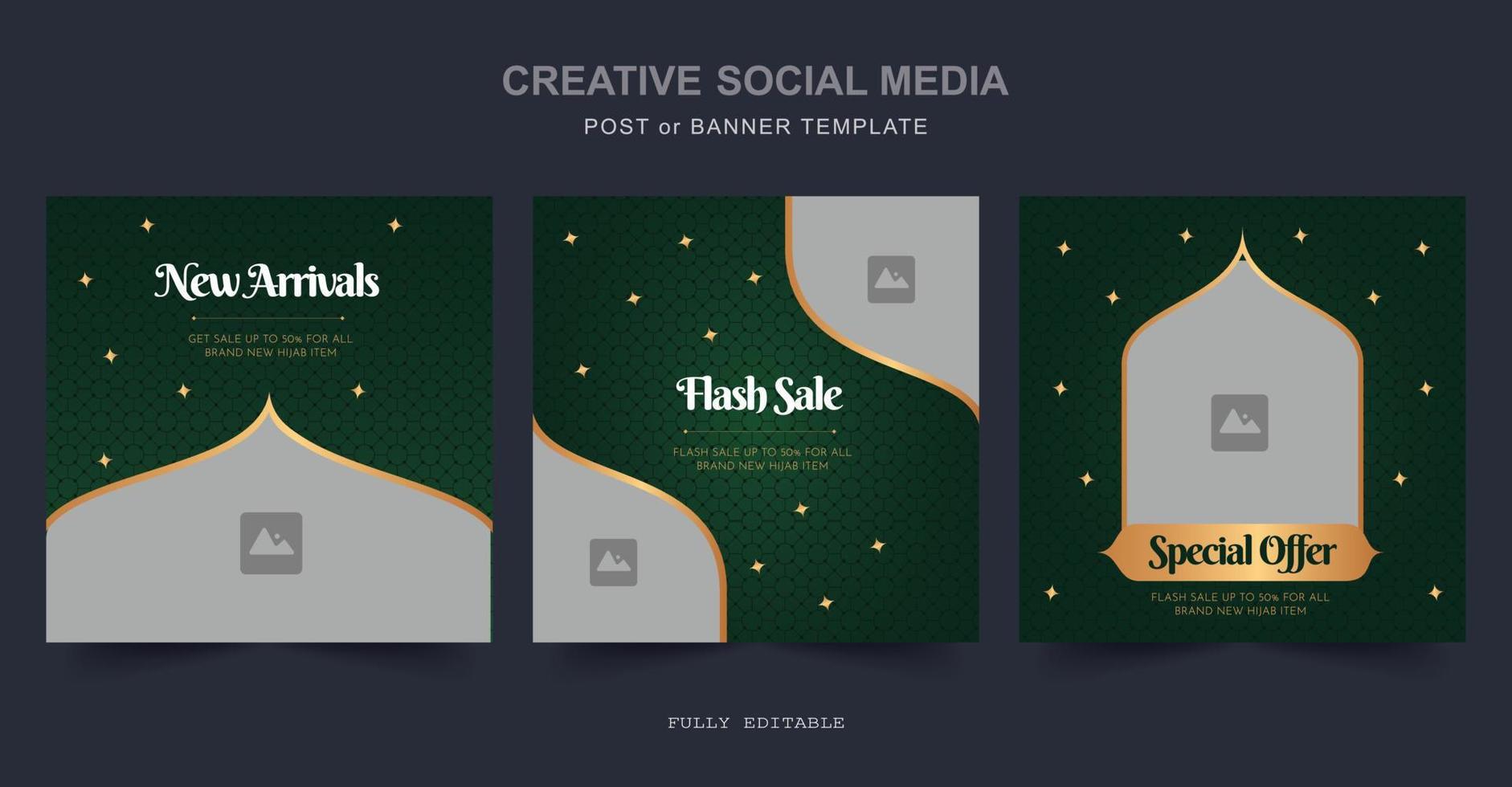 Ramadan Sale Social Media Post design. A good template for advertising on social media. Perfect for social media Sale posts, and web banner internet ads. vector