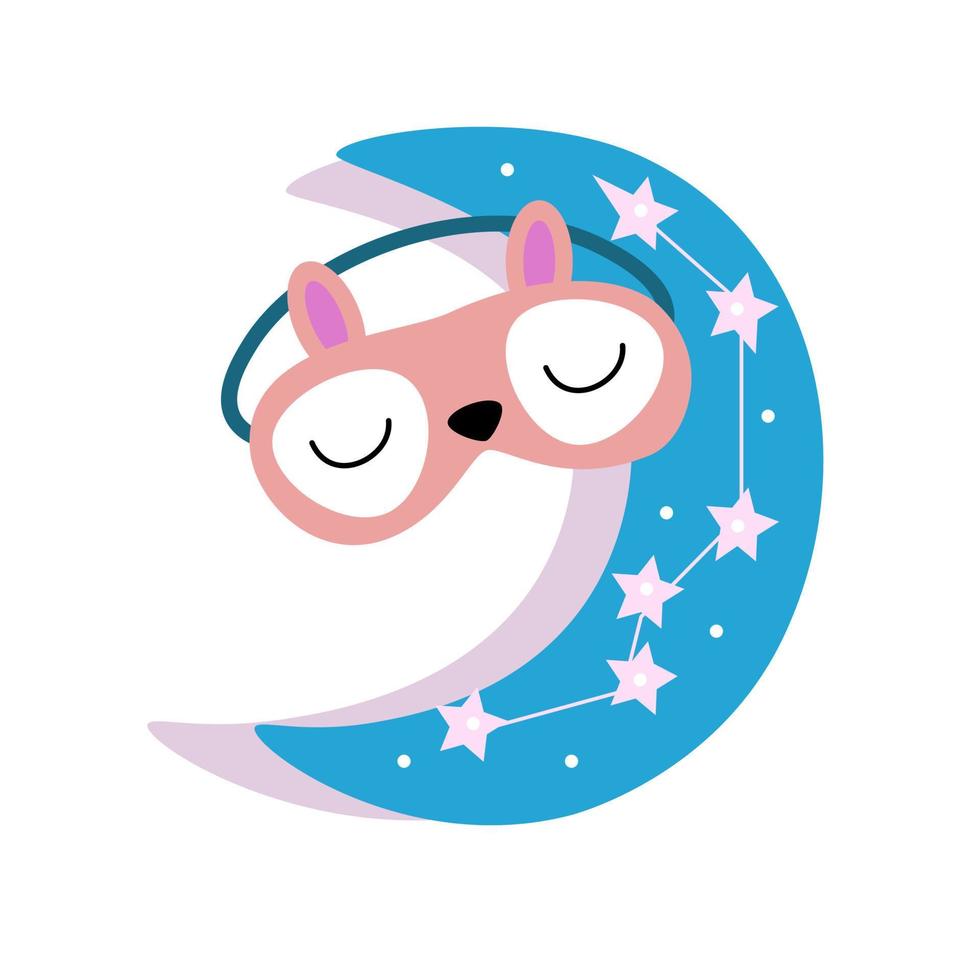 Cartoon sleep mask for decorative design. Funny vector illustration