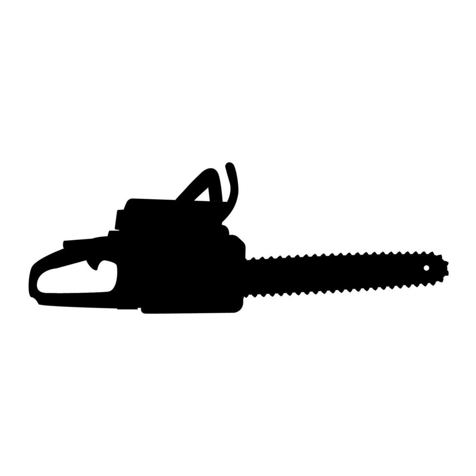 Gasoline chainsaw. Icon design. Tool for construction, repair and gardening. vector