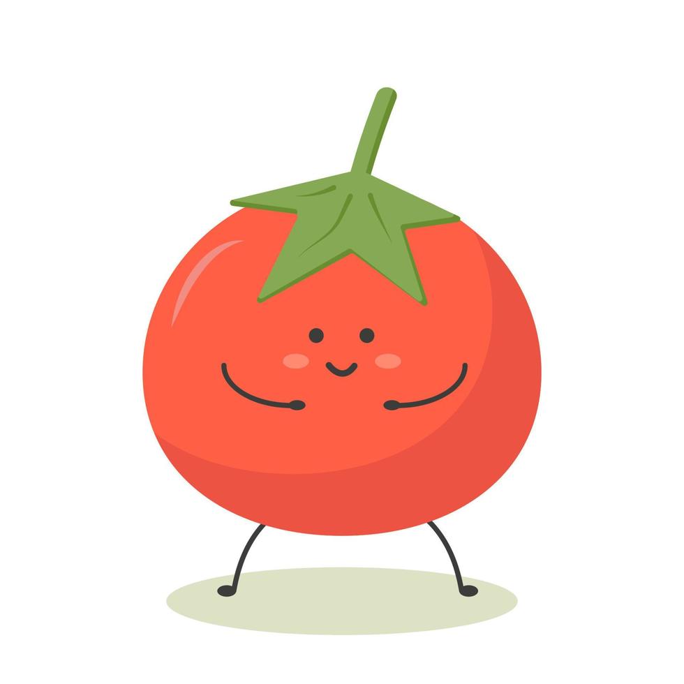 healthy vegetables cute kawaii red juicy tomato vector