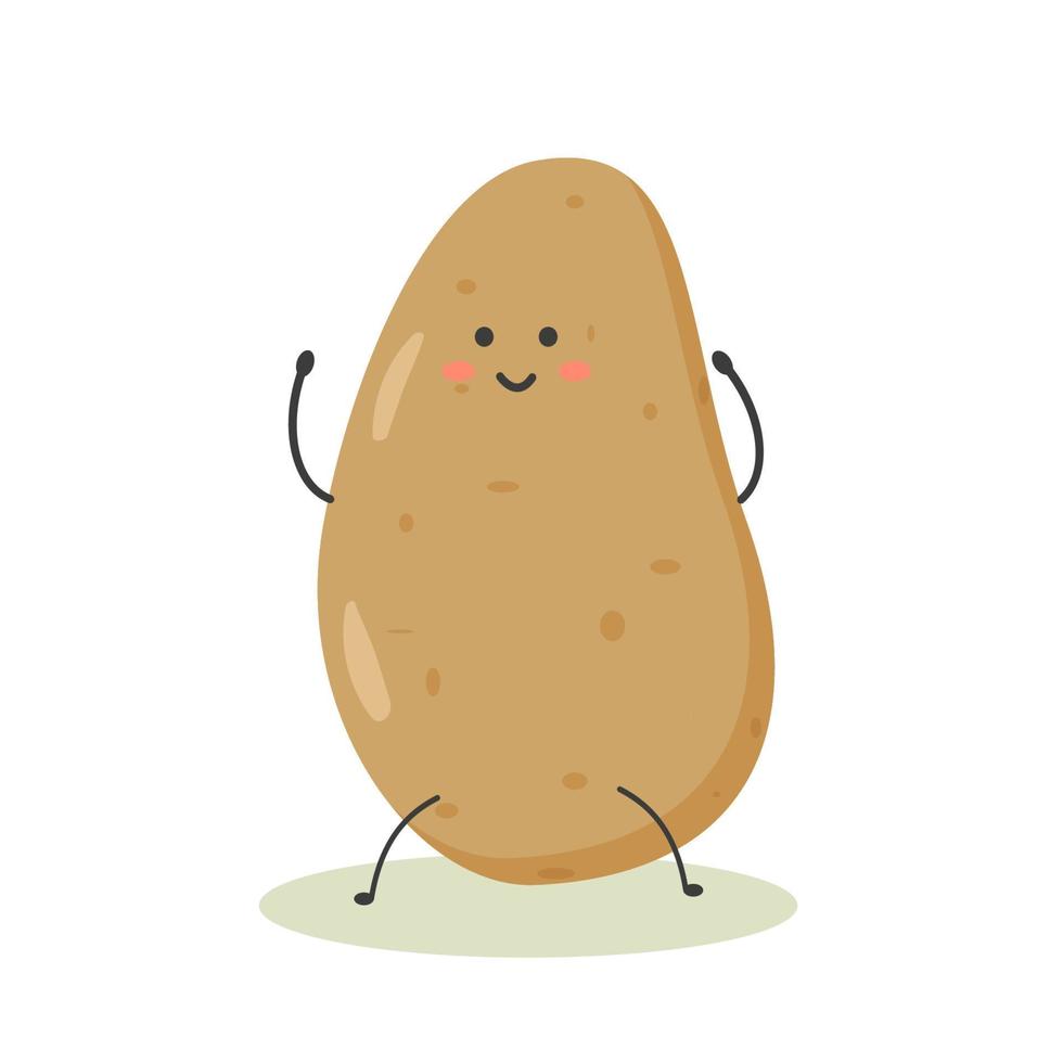 healthy vegetables cute kawaii juicy ripe potatoes vector