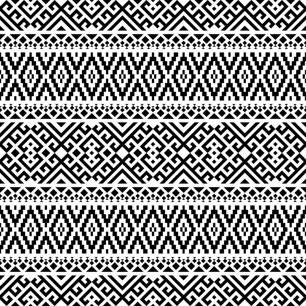 Seamless ethnic pattern. Traditional tribal pattern in black and white color vector