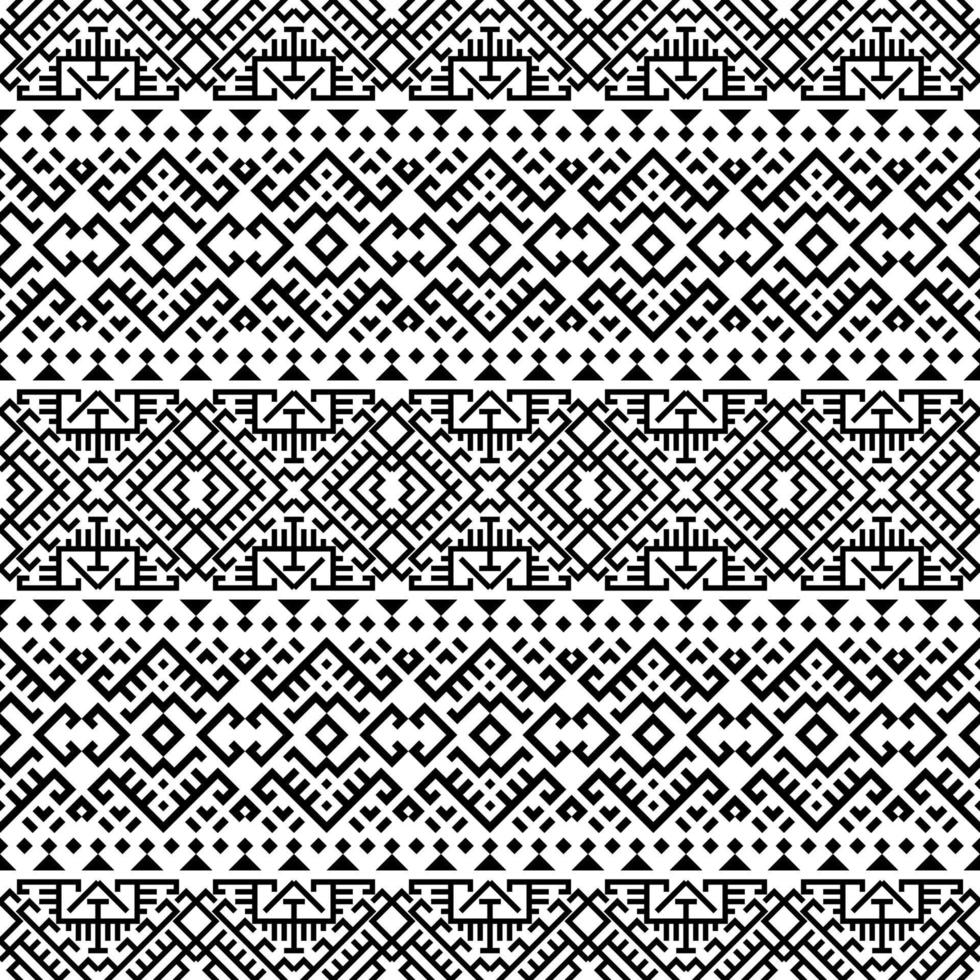 Seamless ethnic pattern. Traditional tribal pattern in black and white color vector