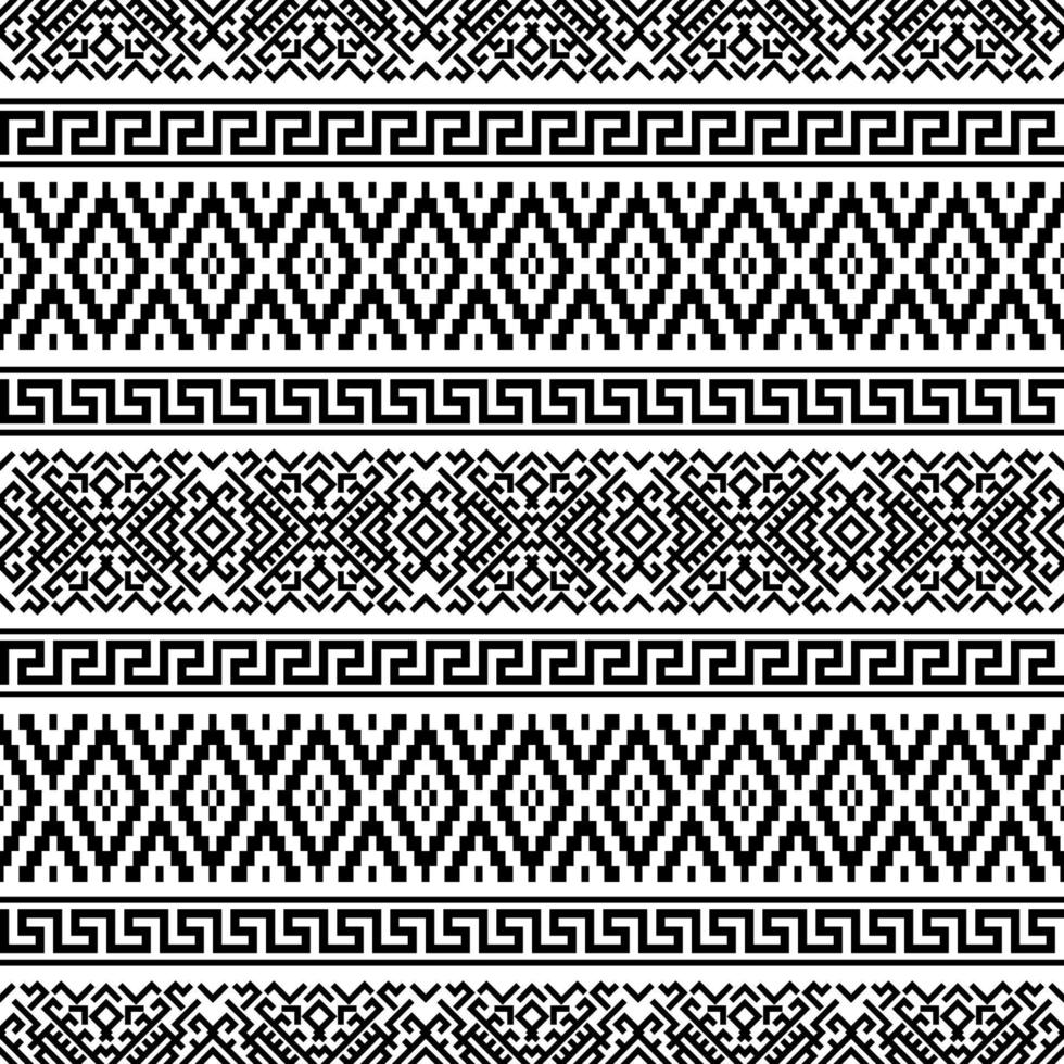 Tribal Ethnic Seamless Patterns Background Texture design vector in black white color