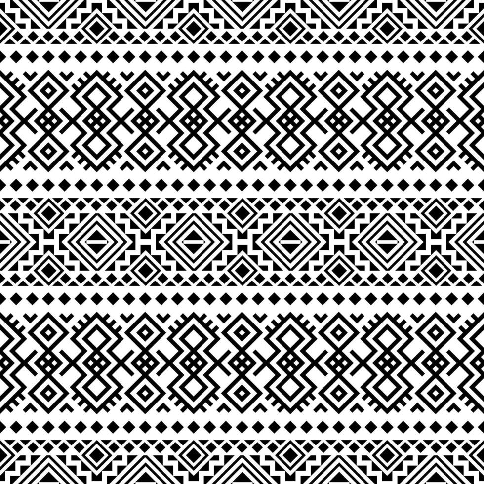 vector de diseño de textura de patrones sin fisuras étnicos ikat en color blanco negro