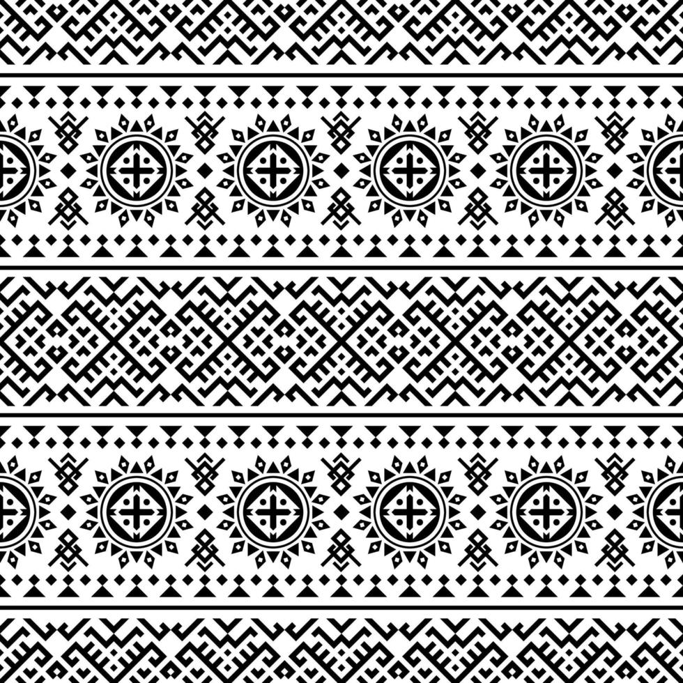 Ikat Ethnic Seamless Pattern texture design vector in black white color