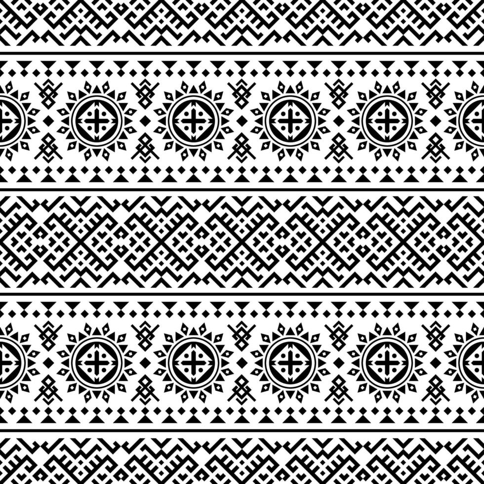 vector de diseño de textura de patrones sin fisuras étnicos ikat en color blanco negro