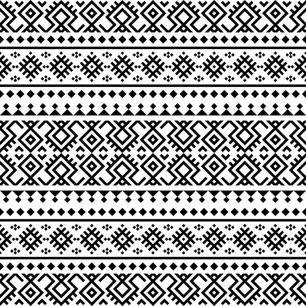 Ikat Ethnic Seamless Pattern texture design vector in black white color