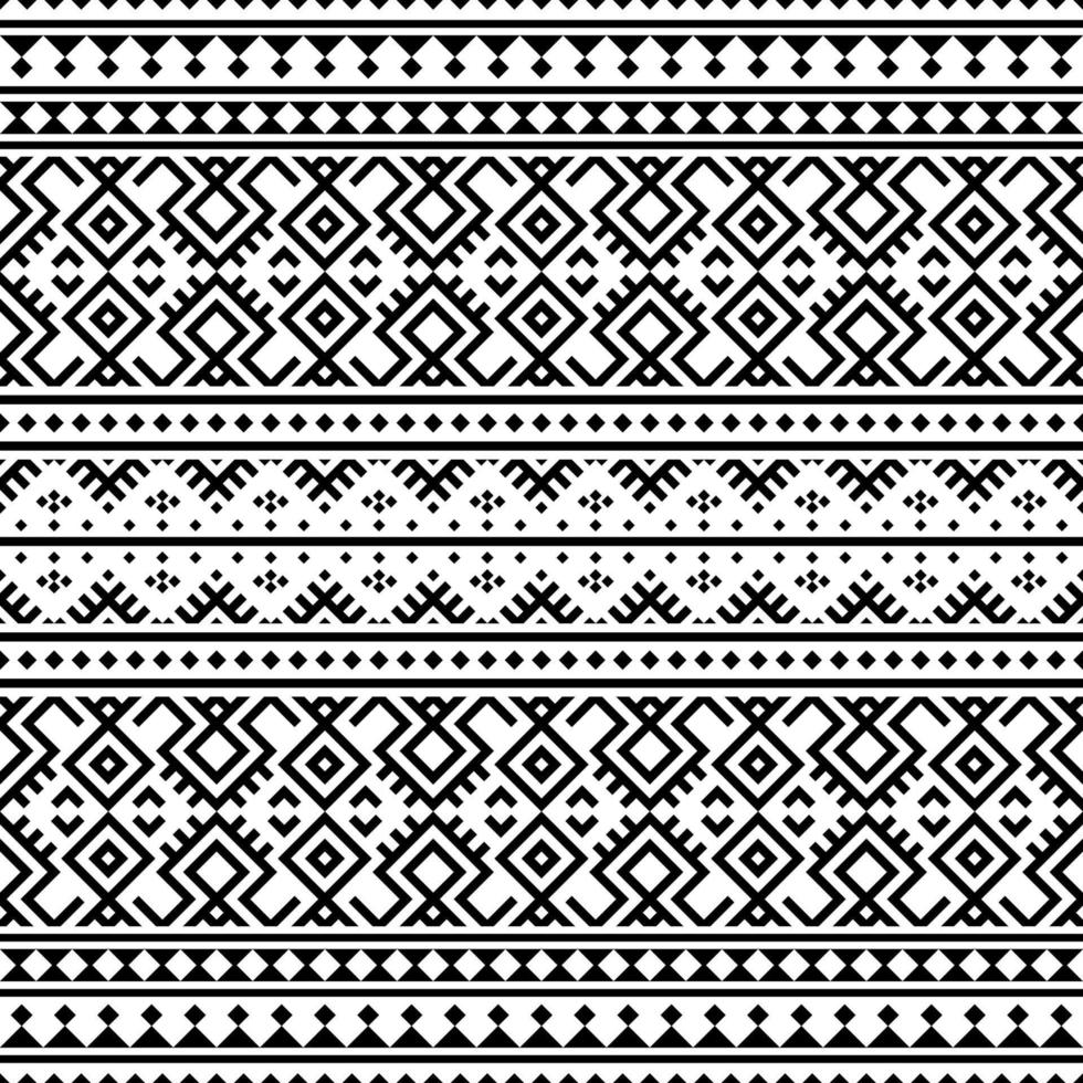 vector de diseño de textura de patrones sin fisuras étnicos ikat en color blanco negro
