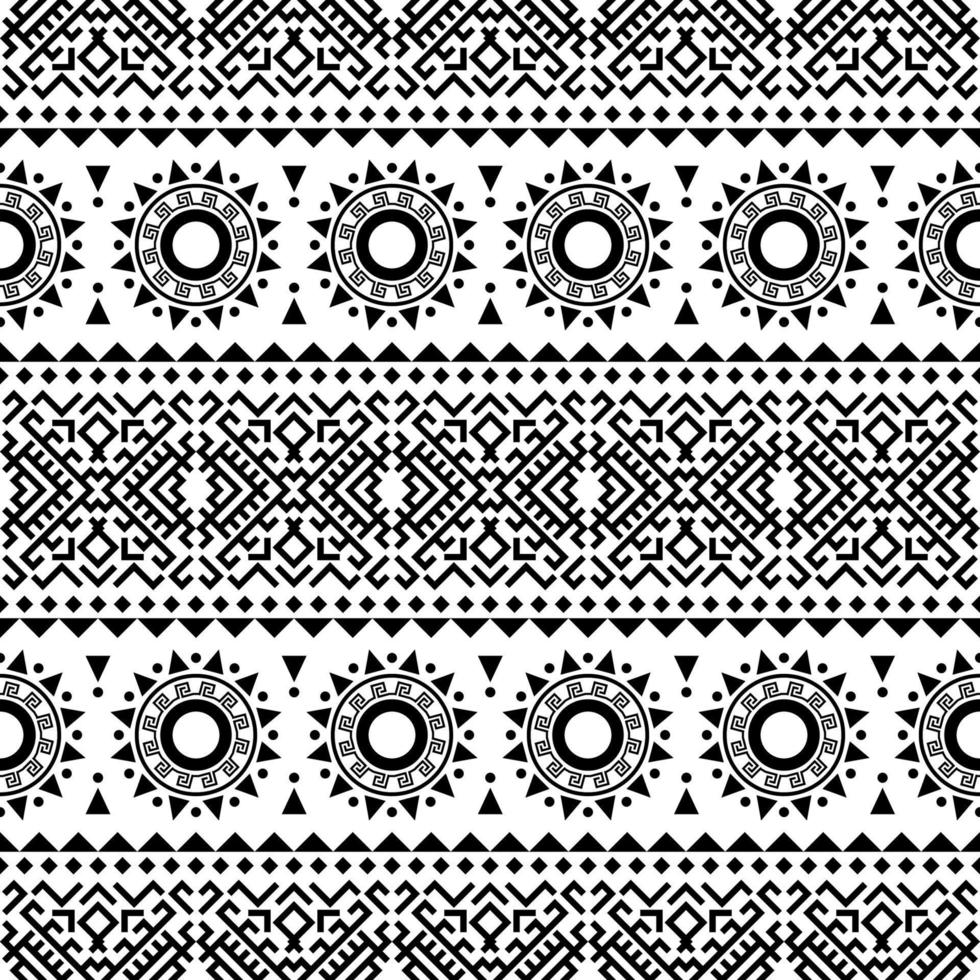 Seamless ethnic pattern. Traditional tribal pattern in black and white color vector