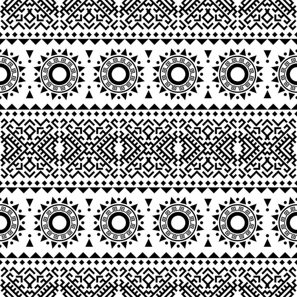 Seamless ethnic pattern. Traditional tribal pattern in black and white color vector