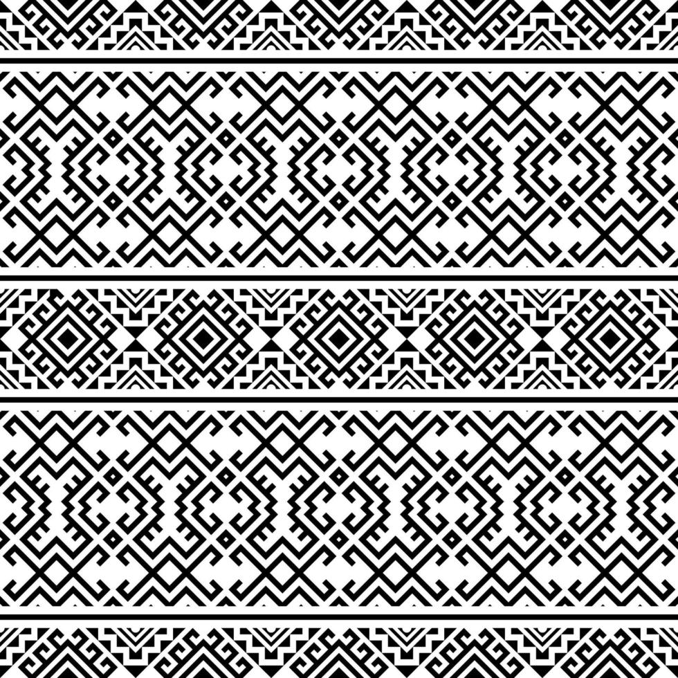 Tribal Ethnic Seamless Patterns Background Texture design vector in black white color