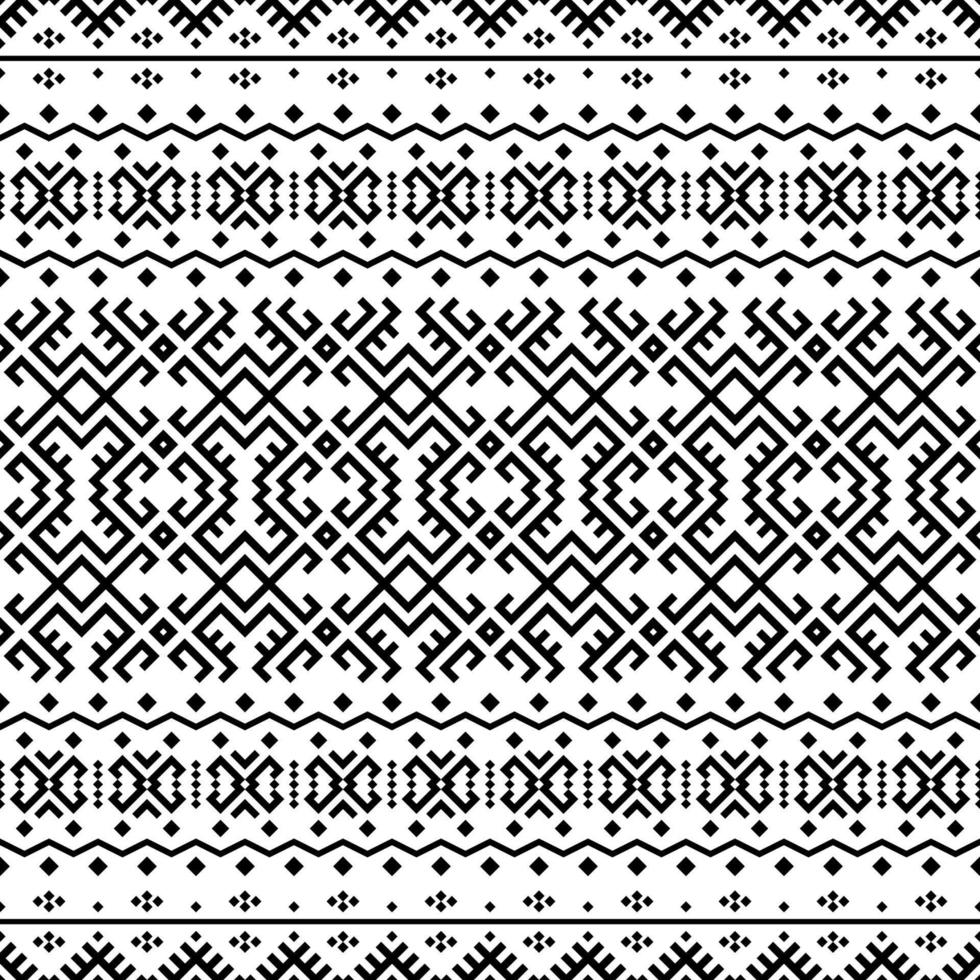 Tribal Ethnic Seamless Patterns Background Texture design vector in black white color