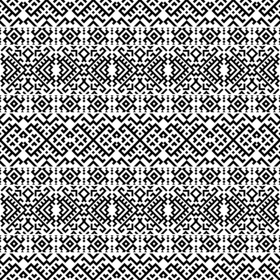Seamless Ethnic Pattern Background Texture design vector in black white color