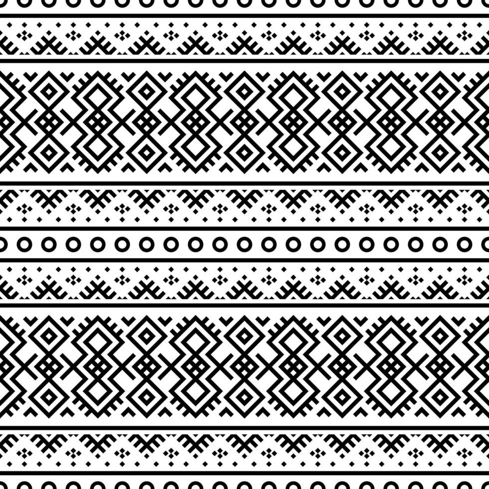 vector de diseño de textura de patrones sin fisuras étnicos ikat en color blanco negro