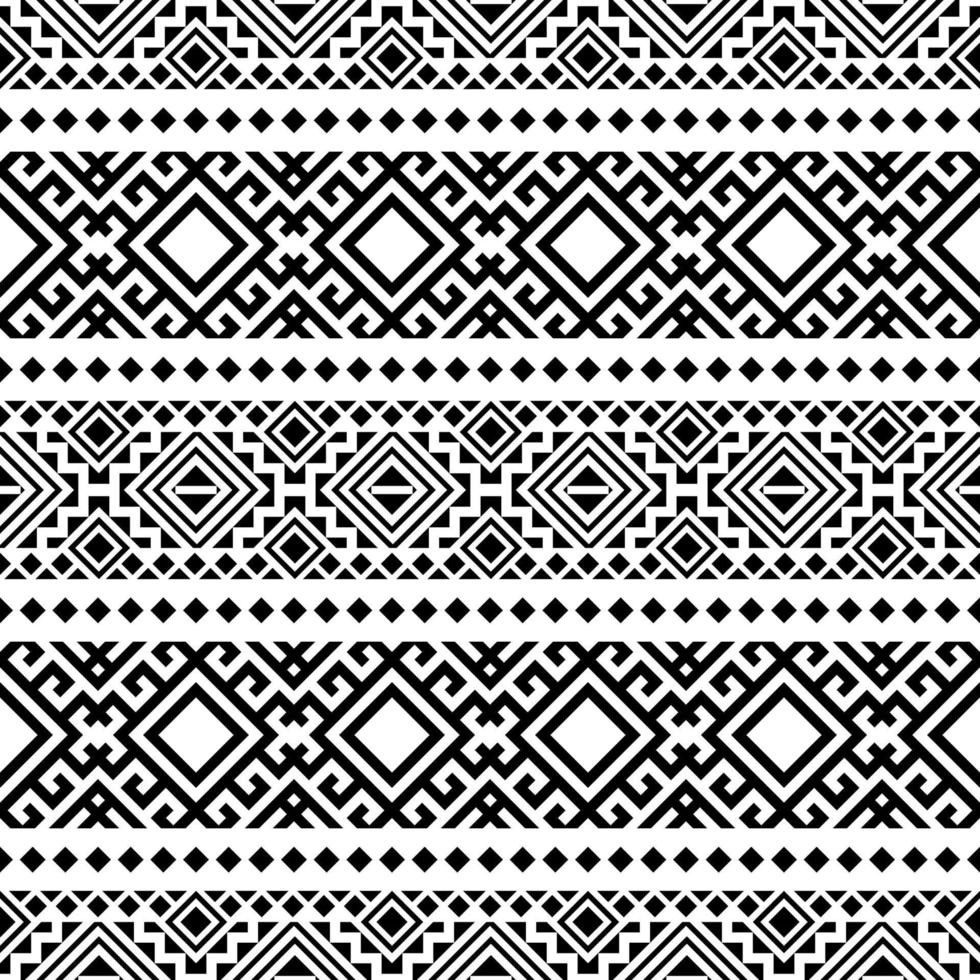 vector de diseño de textura de patrones sin fisuras étnicos ikat en color blanco negro