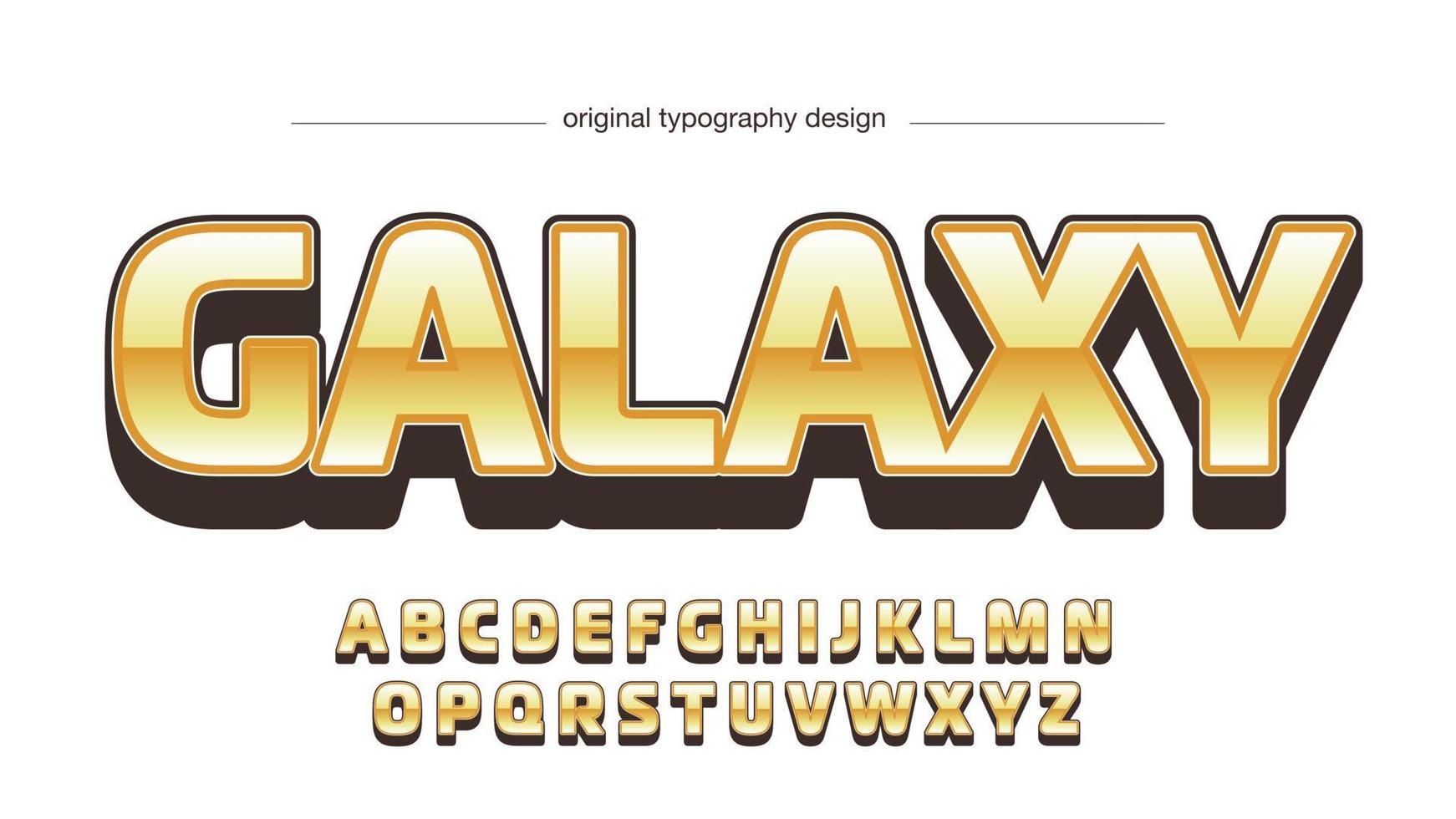 yellow 3d metallic cartoon gaming typography vector