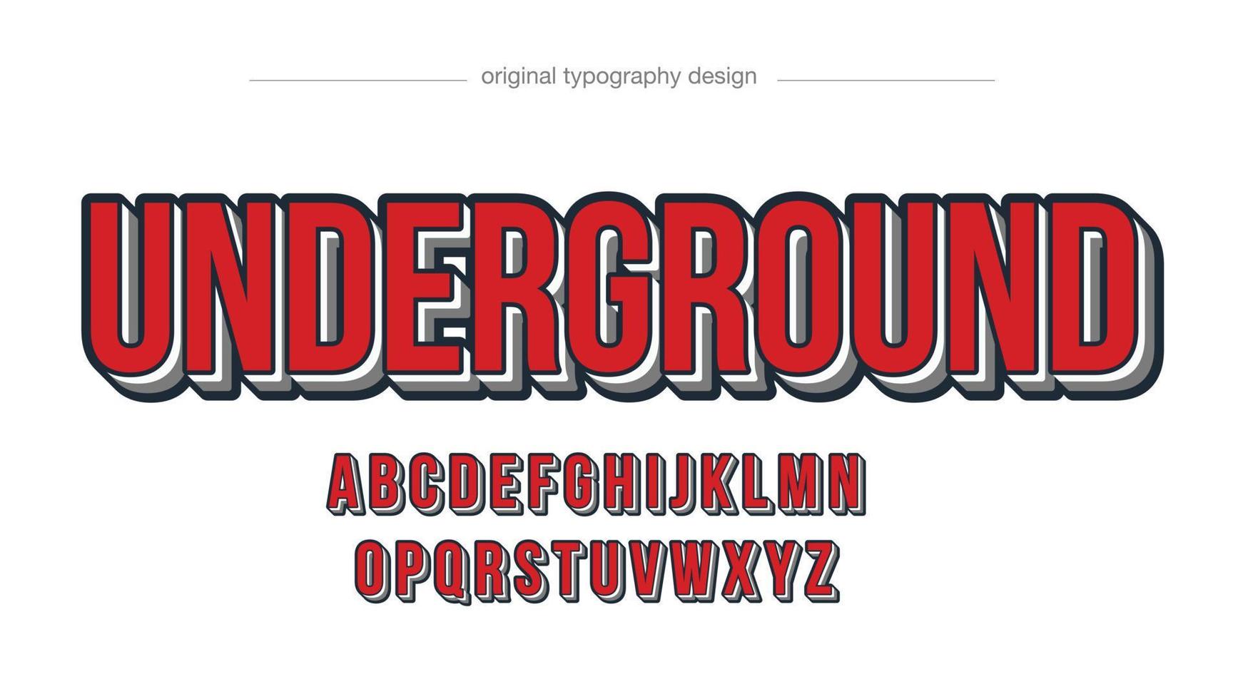 red and blue grunge destroyed typography vector