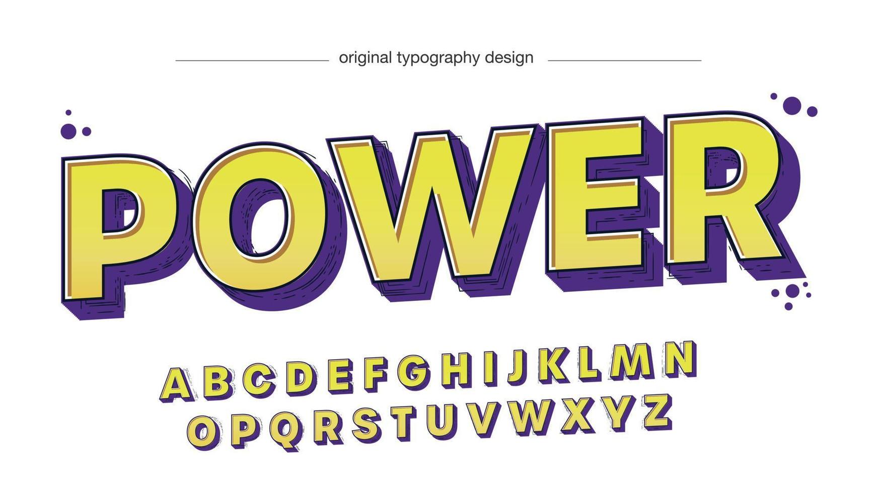 blue and purple 3d display uppercase typography vector