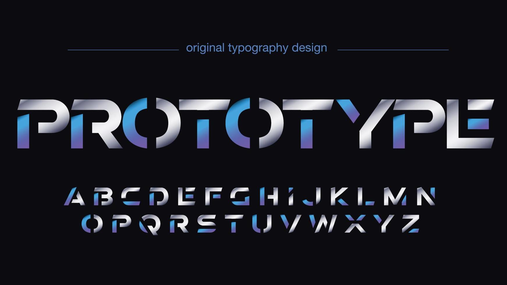 blue and silver futuristic sports sliced typography vector