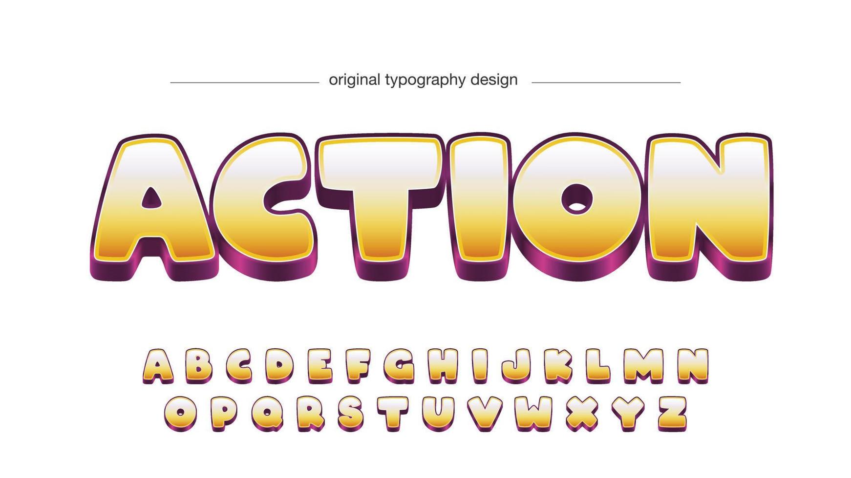 bubble glossy yellow and purple comics isolated letters vector