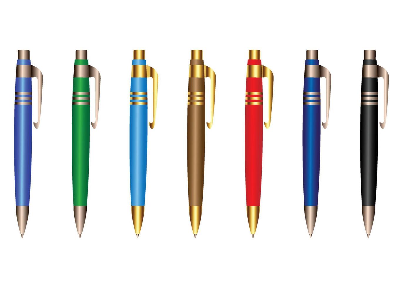 Realistic set of color pen vector