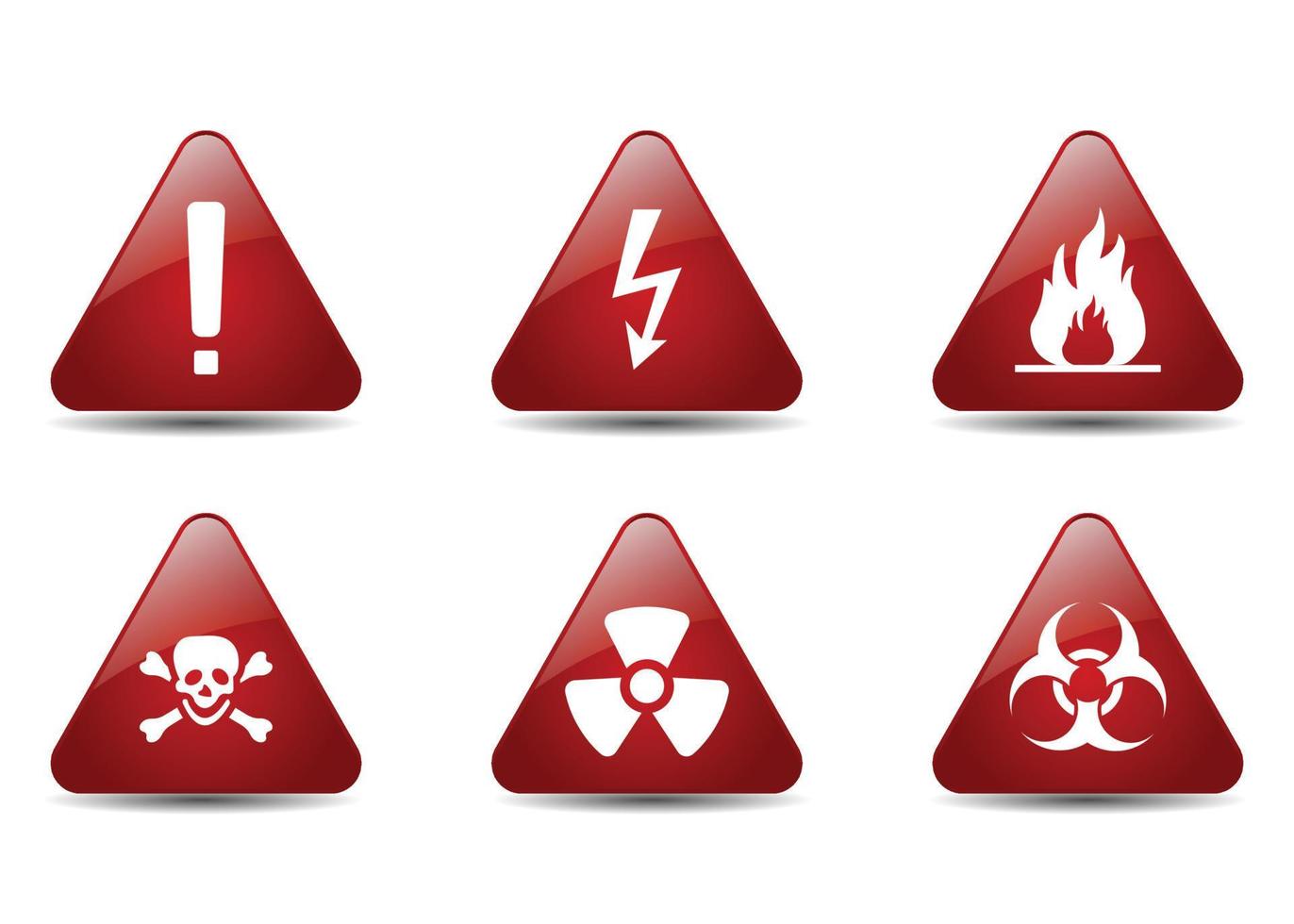 set of caution sign vector