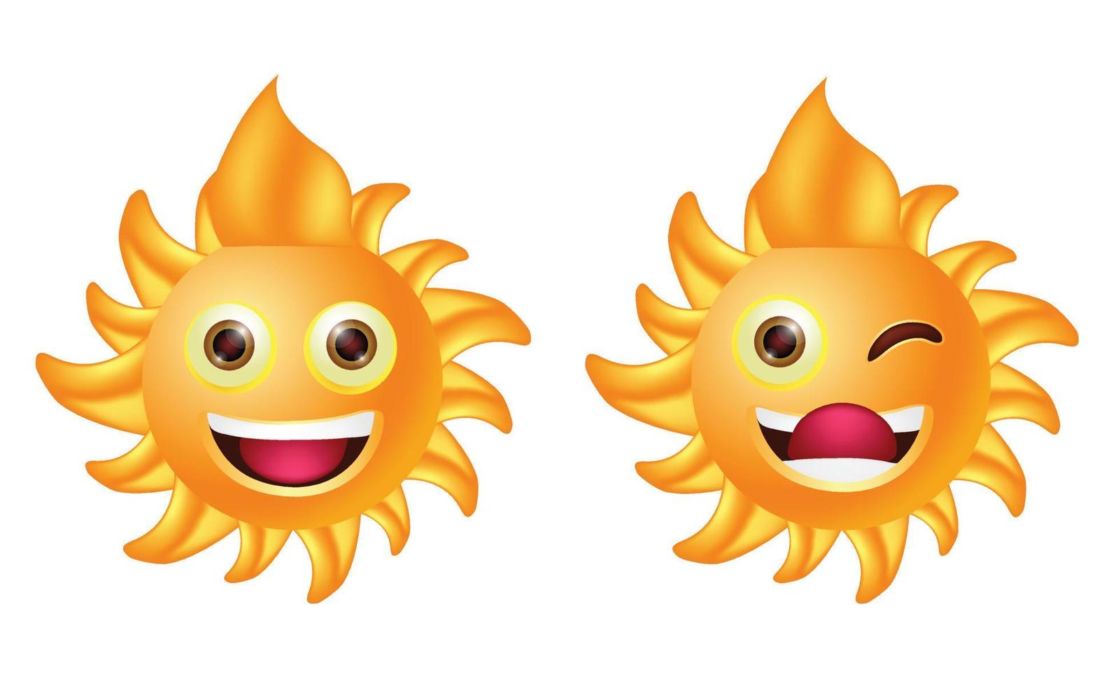 Smiling sun emoji vector