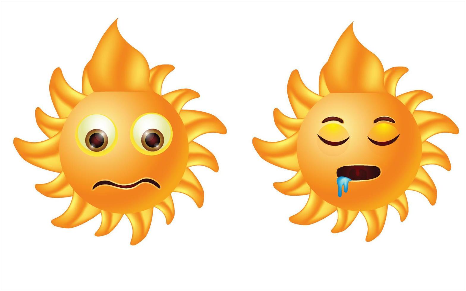 Cute sun emoji vector