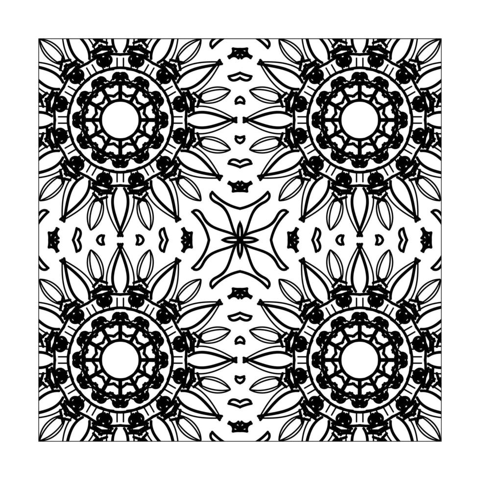 mandala de patrones sin fisuras adorno floral. vector