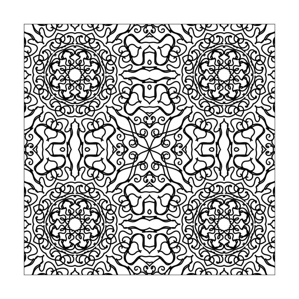 mandala de patrones sin fisuras adorno floral vector