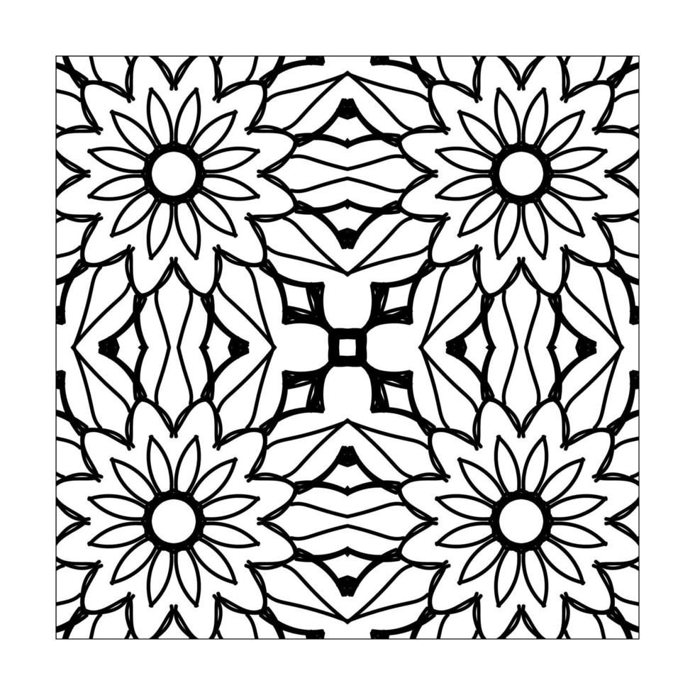 mandala de patrones sin fisuras adorno floral. vector