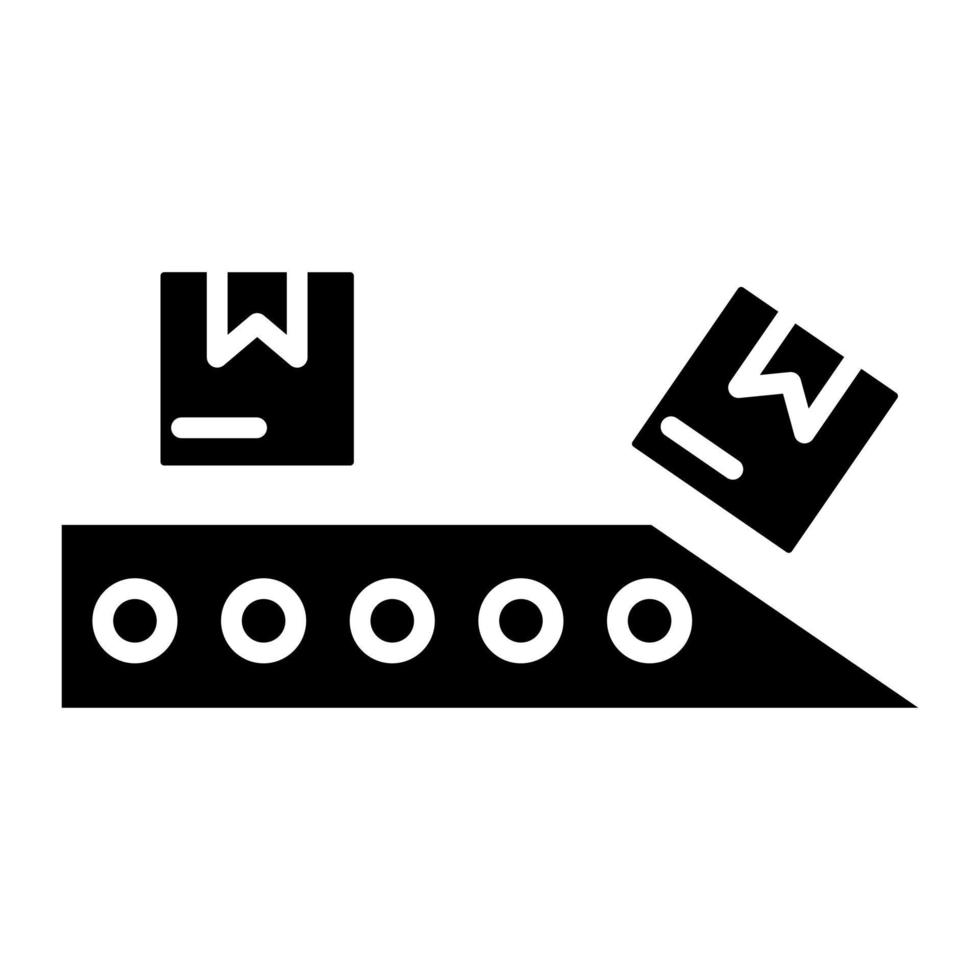 Automatic Conveyor Glyph Icon vector