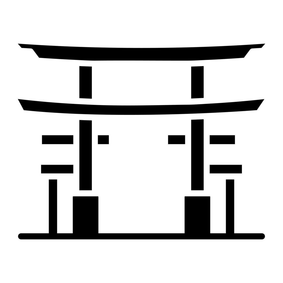 icono de glifo de puerta torii vector